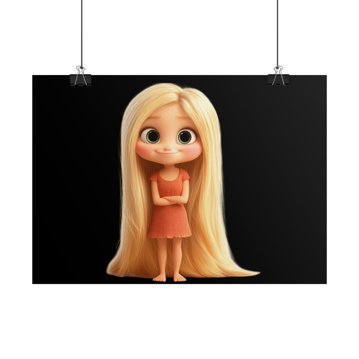 Plakát s dlouhovlasou princezničkou