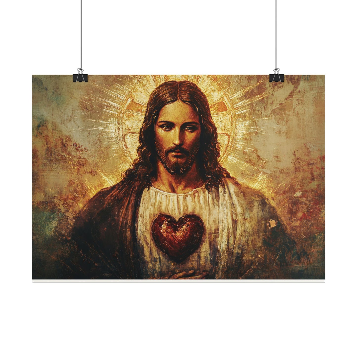 ✝️ Nejsvětější srdce Ježíšovo – Plakát víry a oddanosti