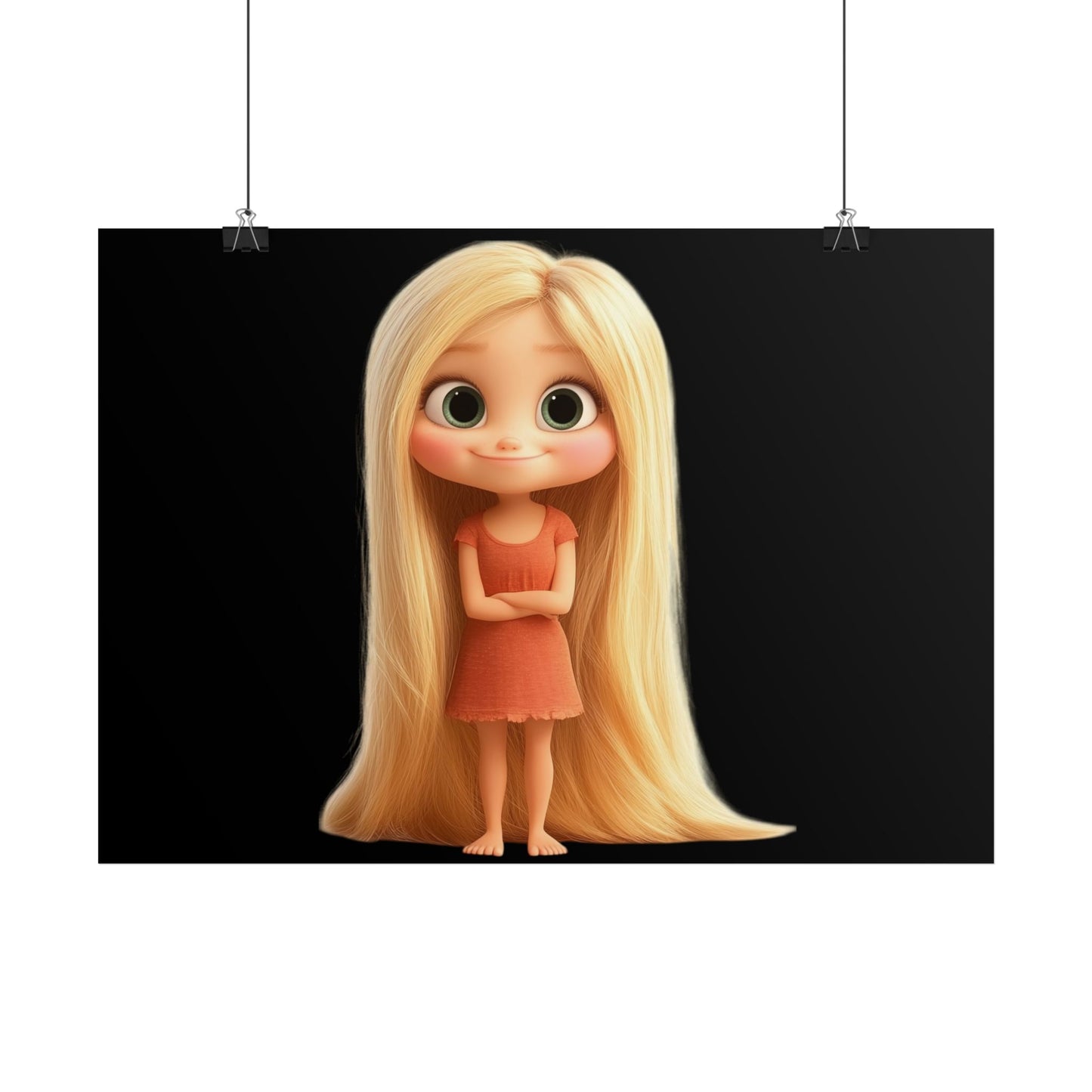 Plakát s dlouhovlasou princezničkou