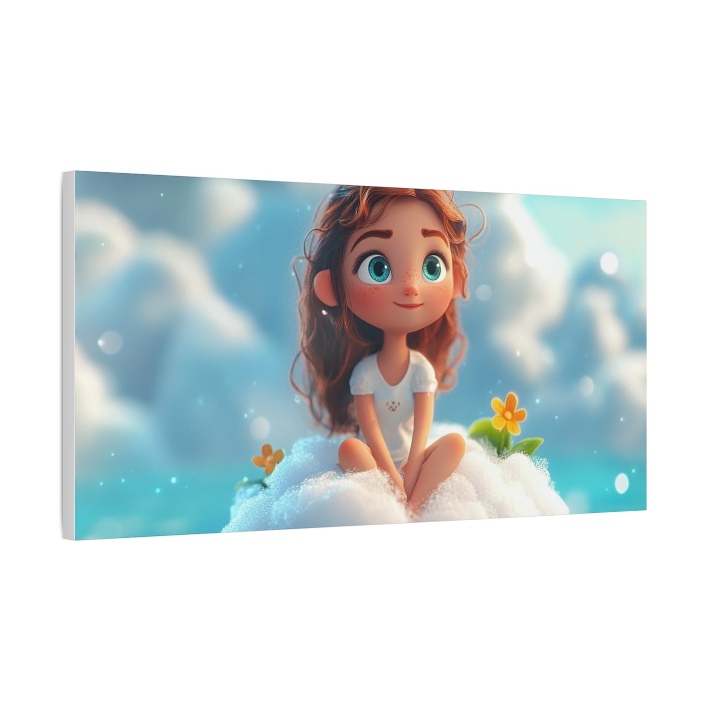 ☁️ Dívka na obláčku – Obraz jemnosti, snů a pohody