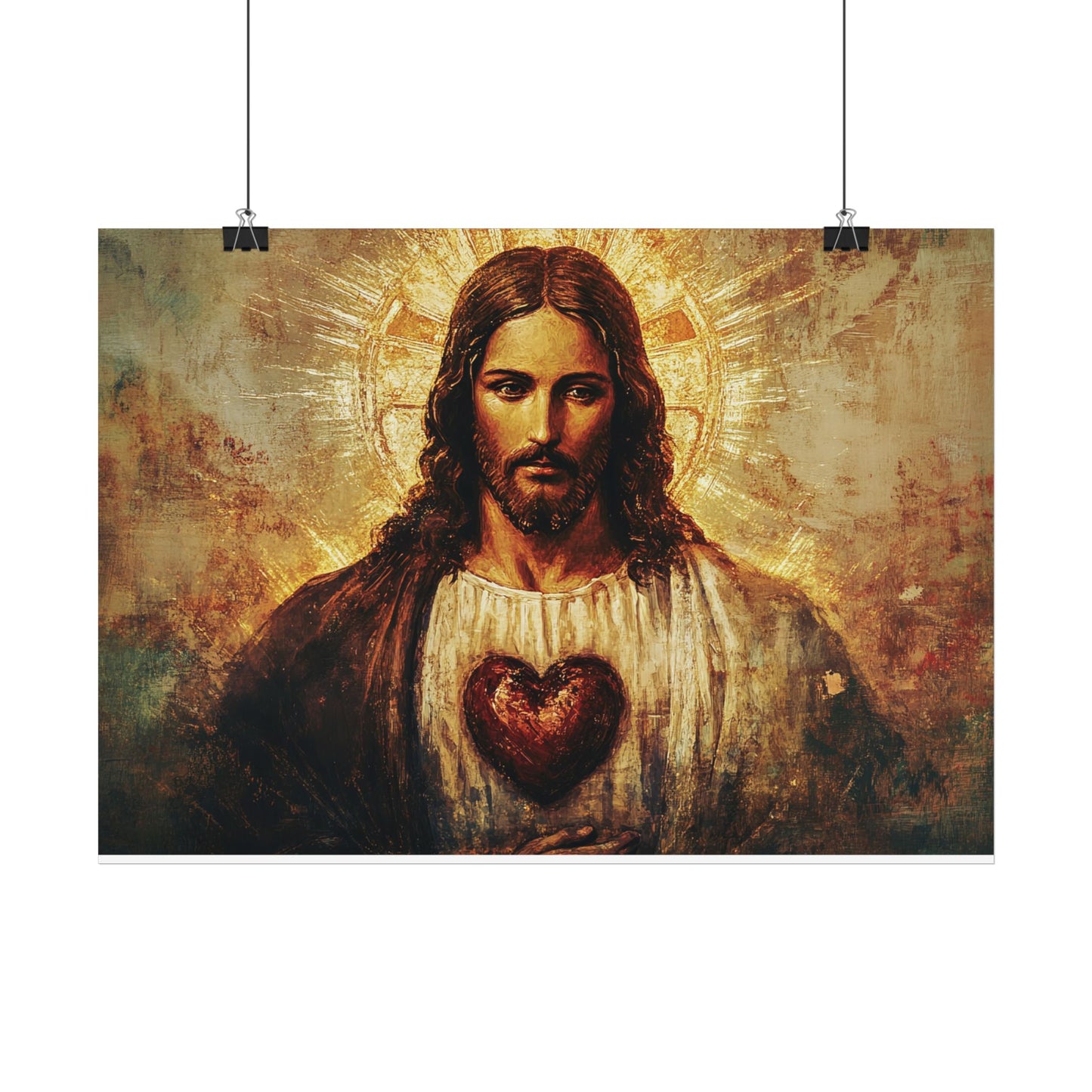 ✝️ Nejsvětější srdce Ježíšovo – Plakát víry a oddanosti