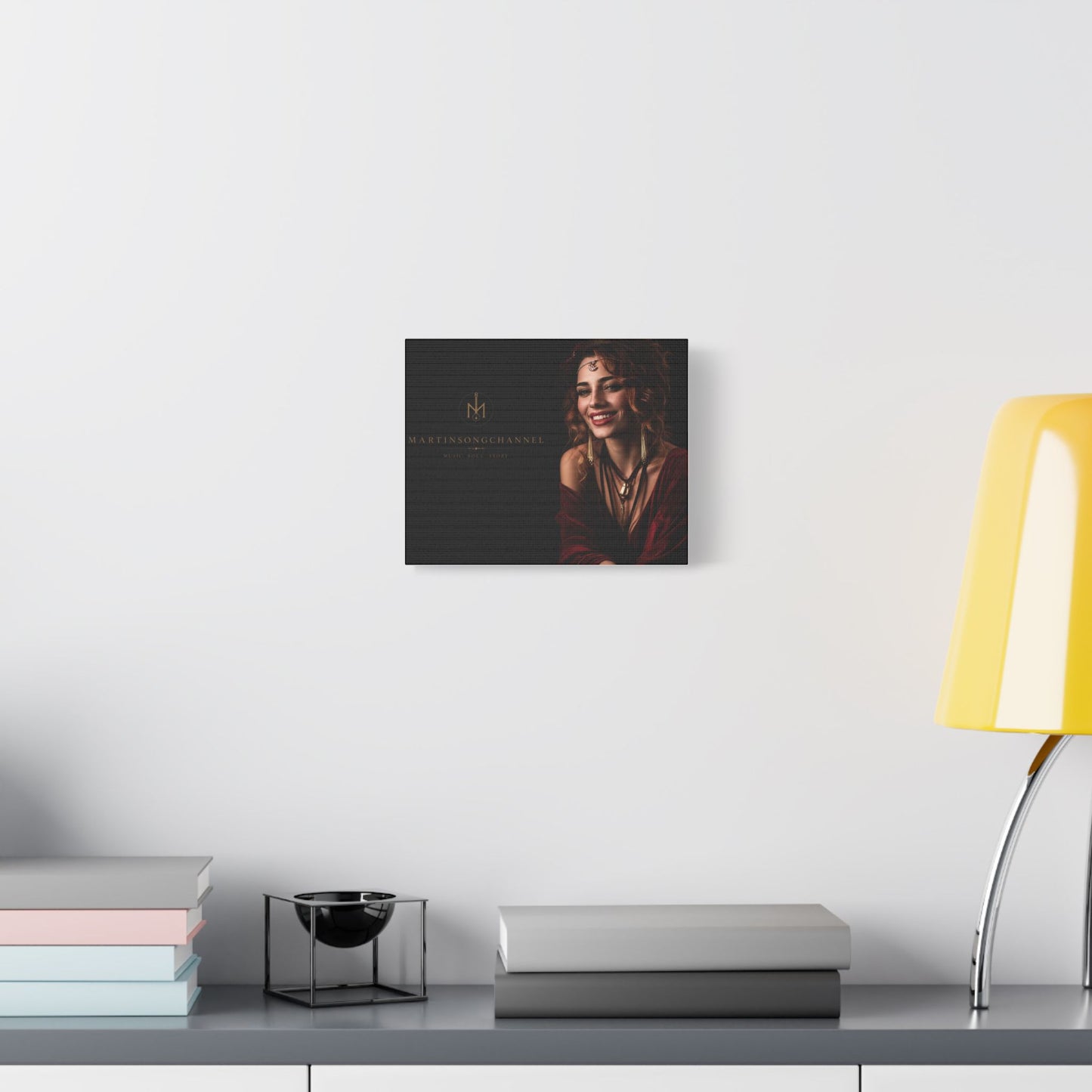 Portrait Satin Canvas Print - Elegant Bohemian Woman Wall Art (Stretched)