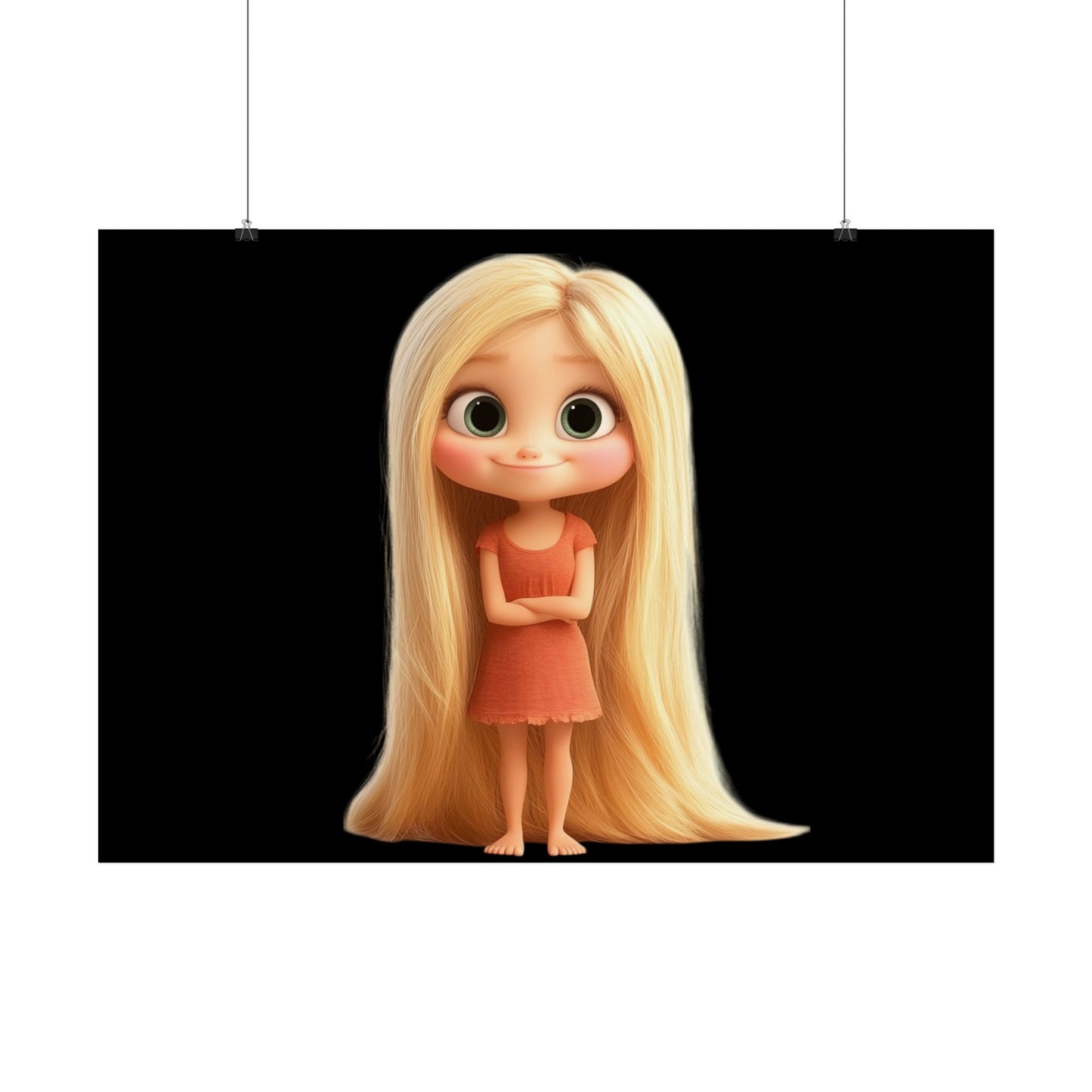 Plakát s dlouhovlasou princezničkou