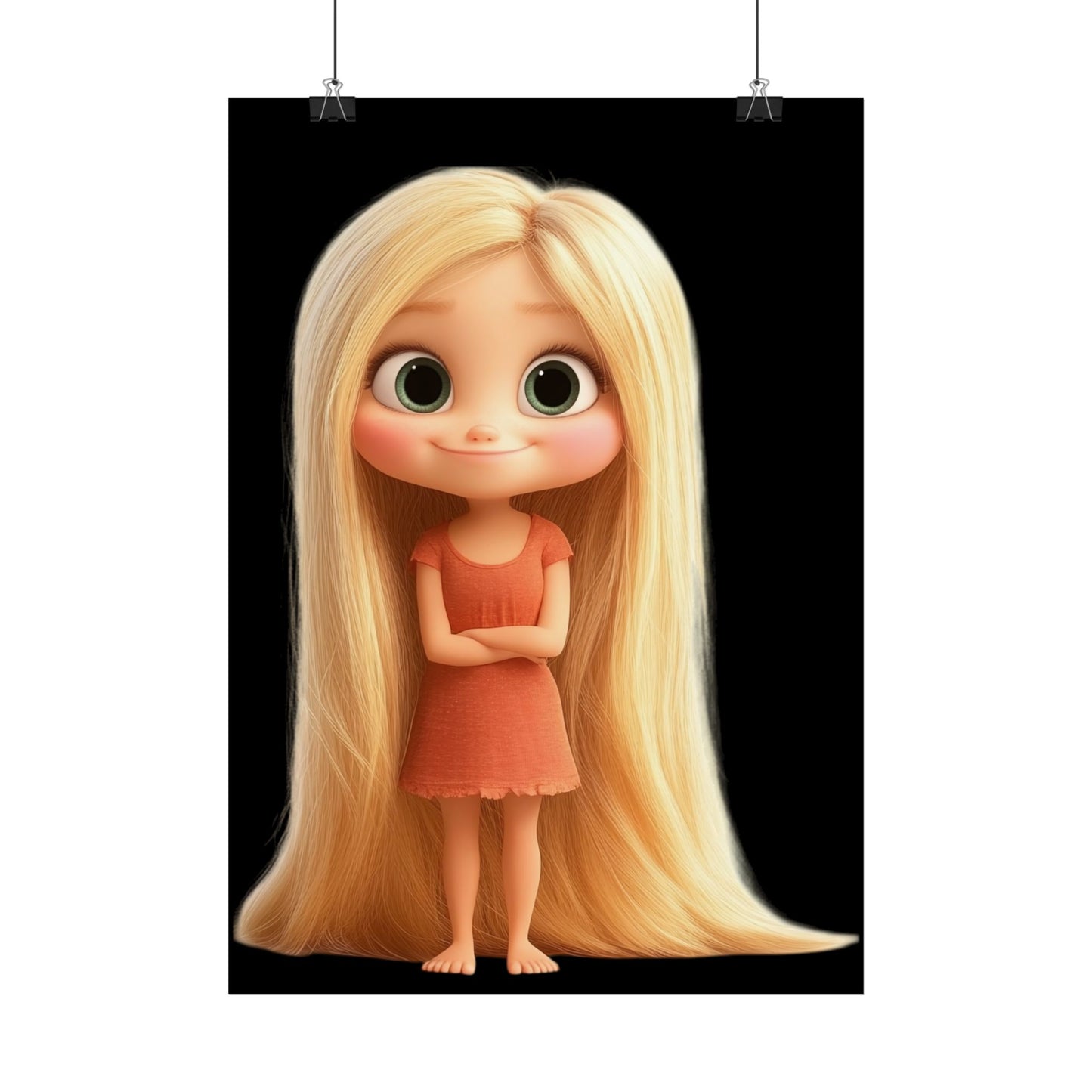 Plakát s dlouhovlasou princezničkou