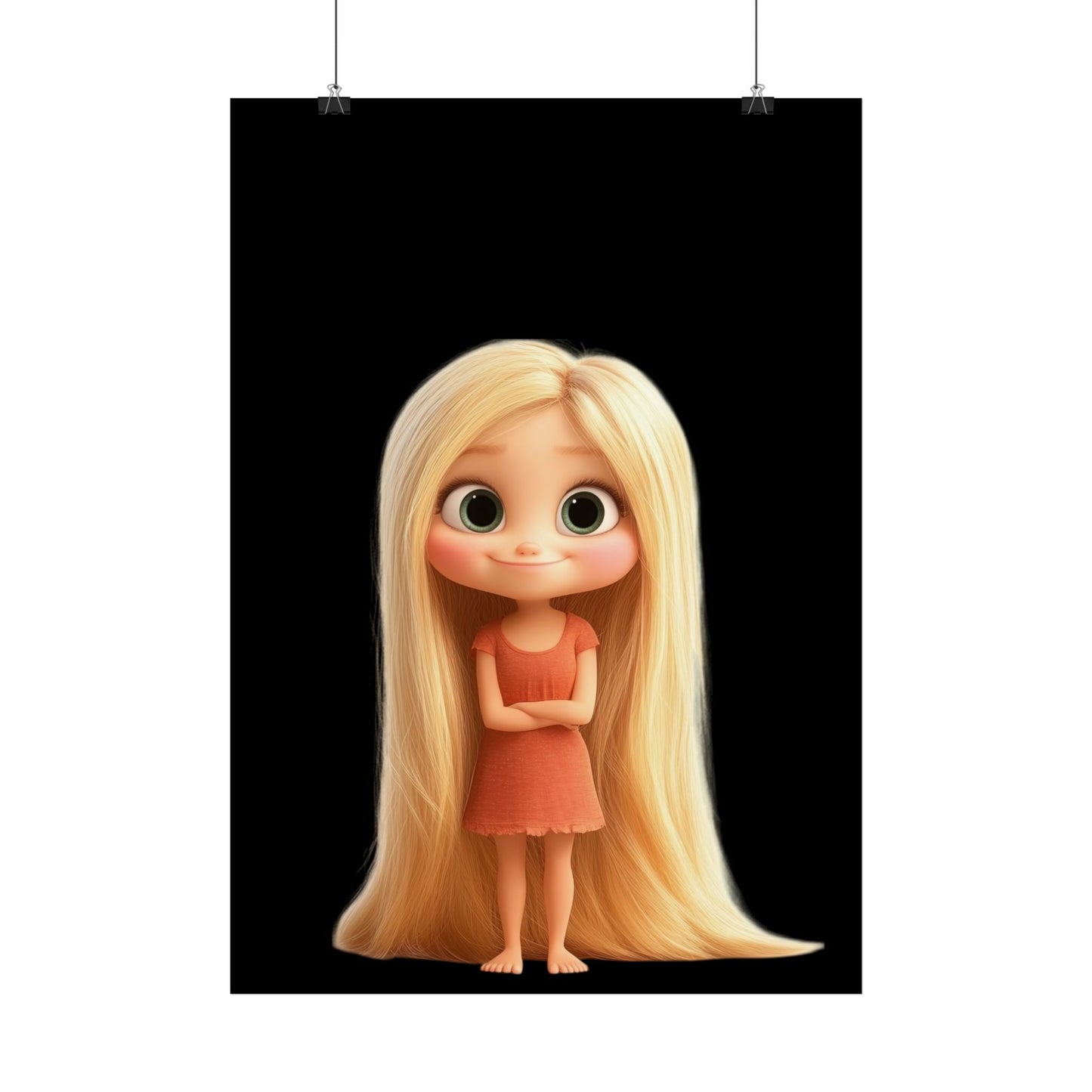 Plakát s dlouhovlasou princezničkou