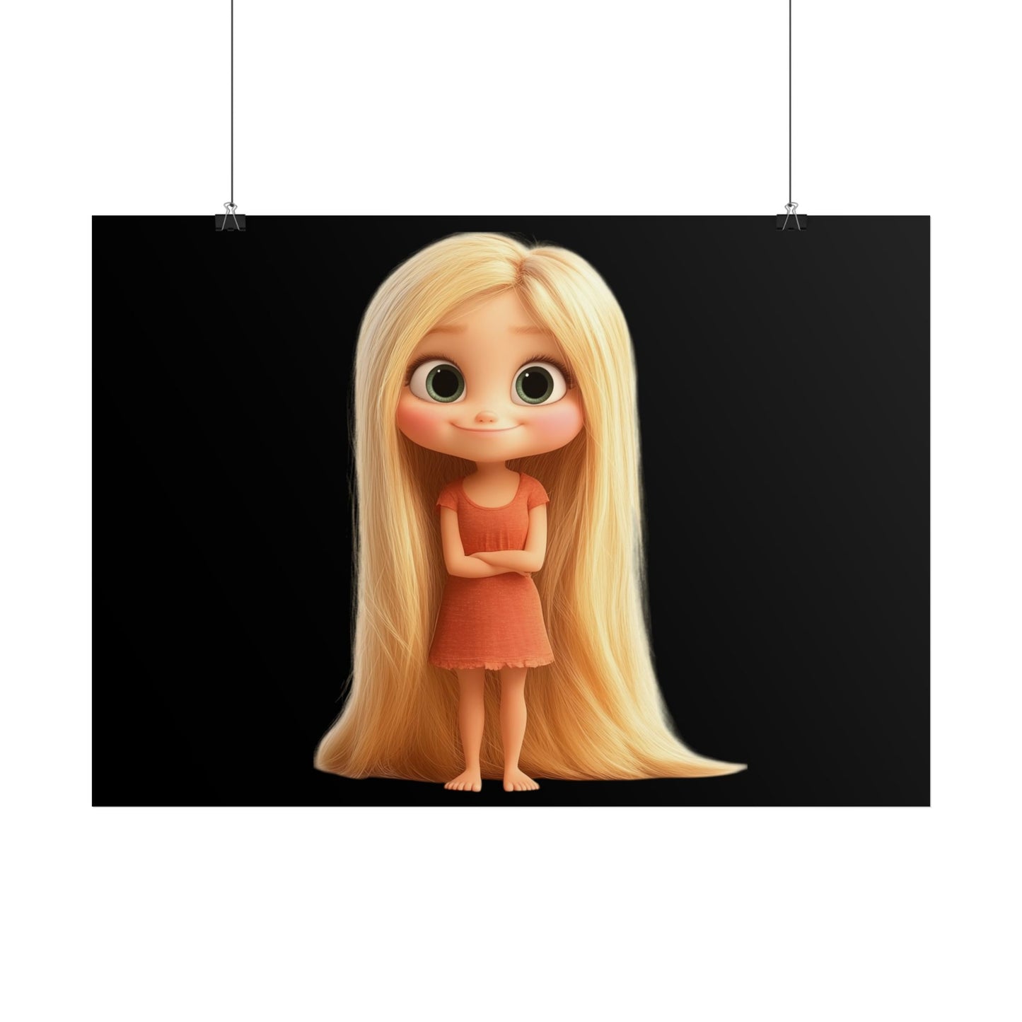 Plakát s dlouhovlasou princezničkou