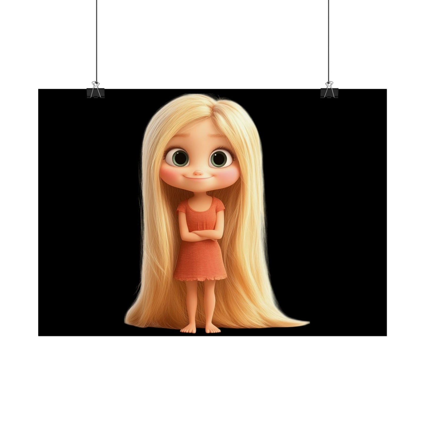 Plakát s dlouhovlasou princezničkou