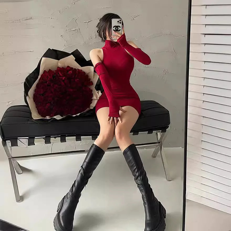 💃 Dámské minišaty s odhalenými rameny a rukávy – Elegantní