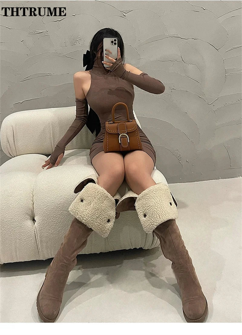 💃 Dámské minišaty s odhalenými rameny a rukávy – Elegantní